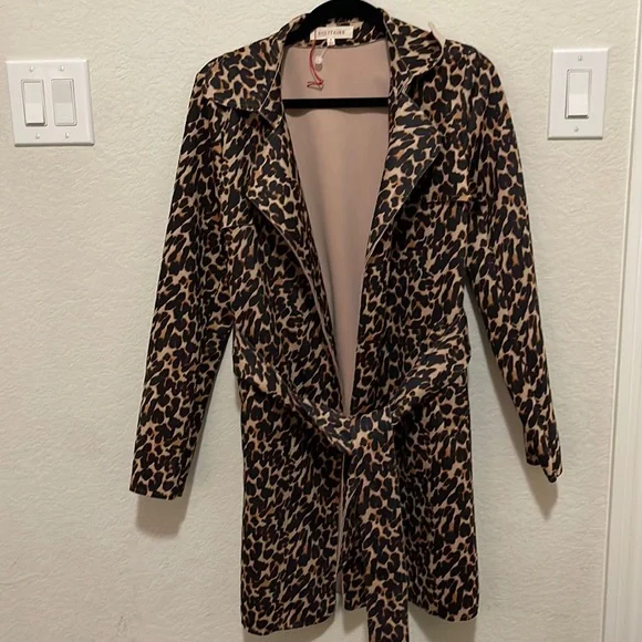Solitaire Jackets Coats Solitaire Animal Print Faux Suede